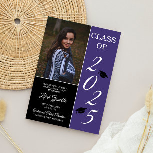 Graduation Party 2020 Grad Hat Purple Invitation