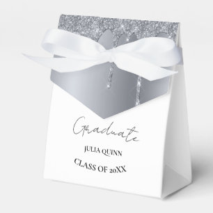 Graduation party 2024 graduate black Silver Favour Box