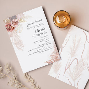 Graduation Party 2024 Script Pampas Grass Floral Invitation