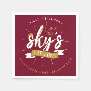 Graduation Party 2025 Burgundy Grad Paper Napkin