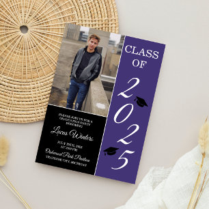 Graduation Party 2025 Grad Hat Purple Invitation