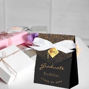 Graduation party 2025 graduate black gold favour box
