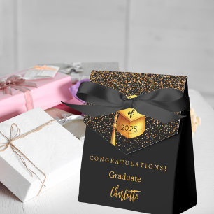 Graduation party 2025 graduate black gold favour box