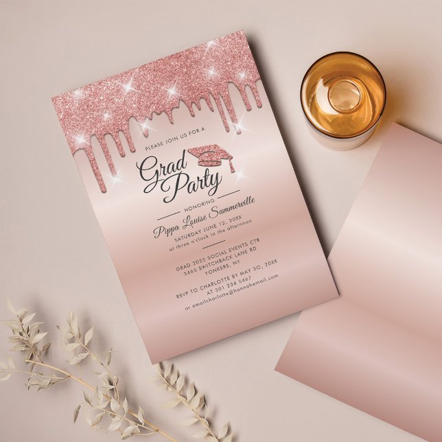 Graduation Party 2025 Rose Gold Invitation (Creator Uploaded)