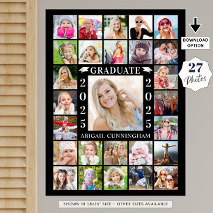 Graduation Party 27 Photo Collage Personalised Poster