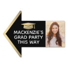 Graduation Party 2 Photo Arrow Black and Gold Yard