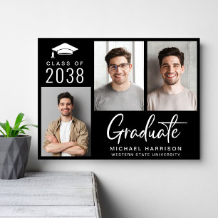 Graduation Party 3 Photo Black Poster