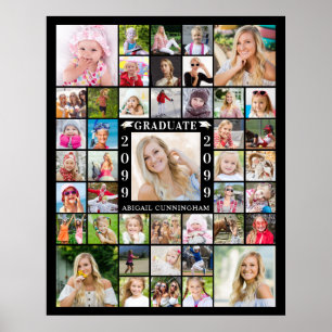 Graduation Party 43 Photo Collage Personalised Poster