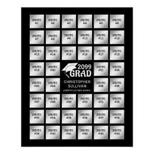Graduation Party 44 Photo Collage Party Display Poster