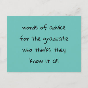Graduation Party Advice Card For Guests
