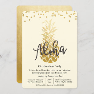 Graduation Party Aloha Luau Party Invitation