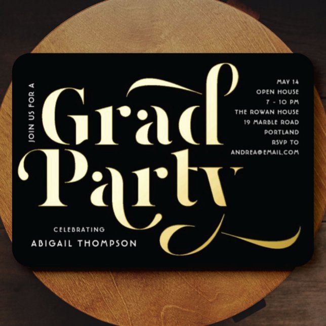 Graduation Party Announcement Real Foil Headline (Creator Uploaded)