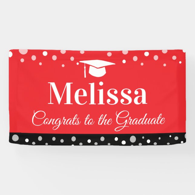 Graduation Party Banner Custom Name  (Horizontal)