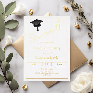 Graduation party black gold  luxury She did it