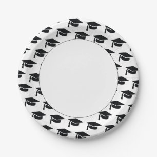 Graduation Party Black Tassel Cap Paper Plate