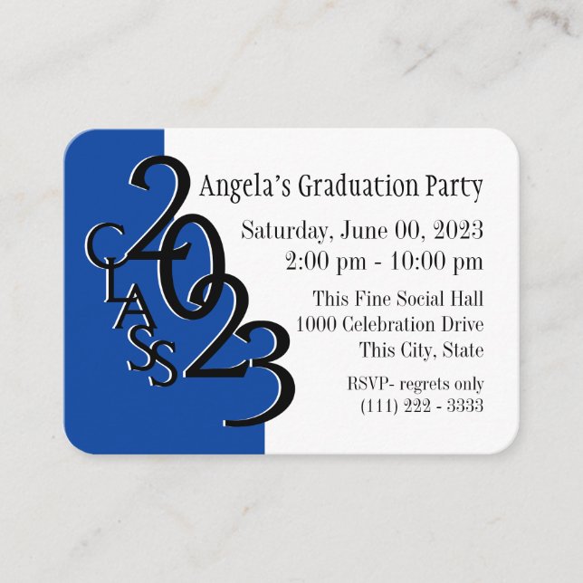 Graduation Party Blue Photo Insert Card 2023 (Front)