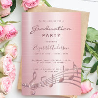 Graduation party blush pink music notes