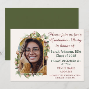 Graduation Party Boho Floral Arch Photo Save The Date