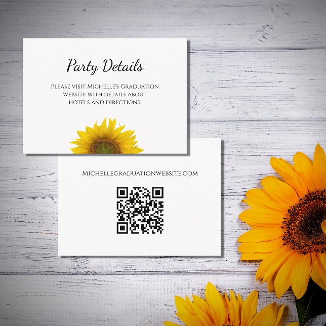 Graduation Party Botanical Sunflower  Enclosure Card (Creator Uploaded)