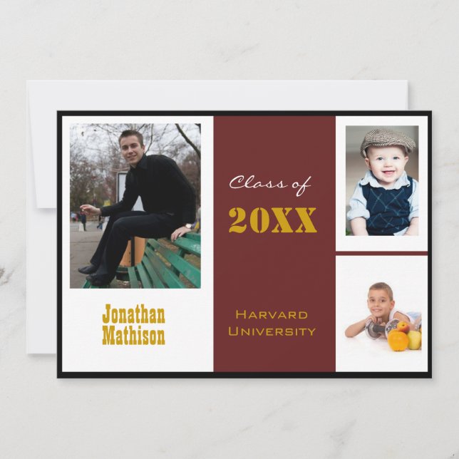 Graduation Party Brown Photo Invitation (Front)