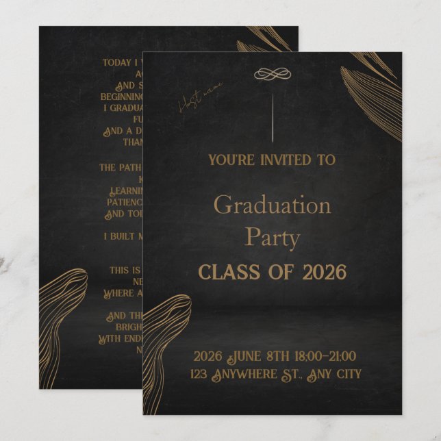 Graduation Party Celebration – A Stylish Milestone Invitation (Front/Back)