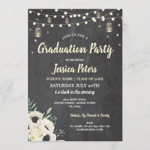 Graduation Party Chalk Jars Chalk Fireflies Invite