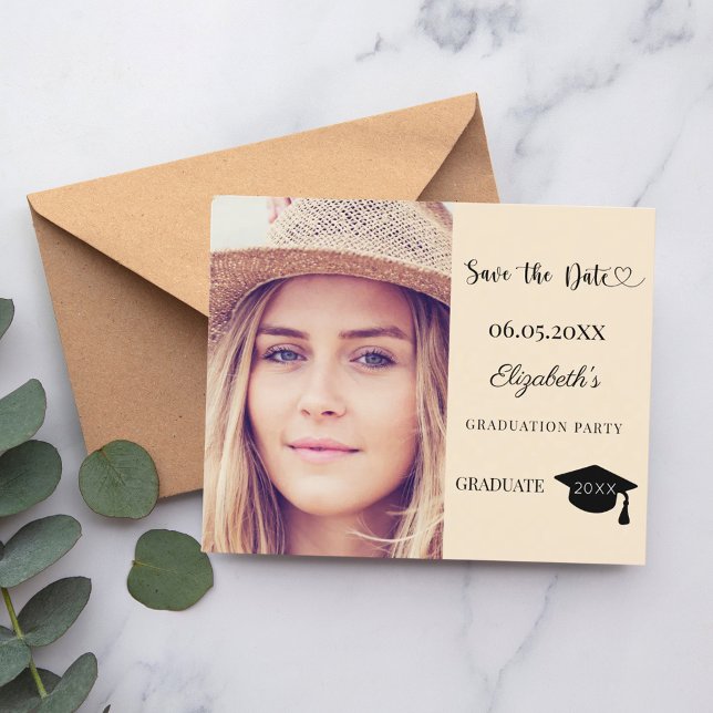 Graduation Party champagne Save the Date card (Creator Uploaded)