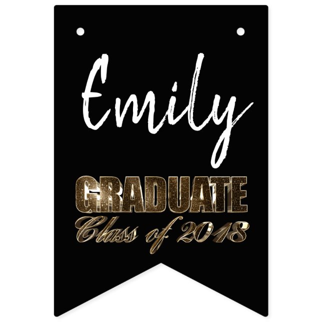Graduation Party Class of 2018 Add Name Graduate Bunting (First Flag)