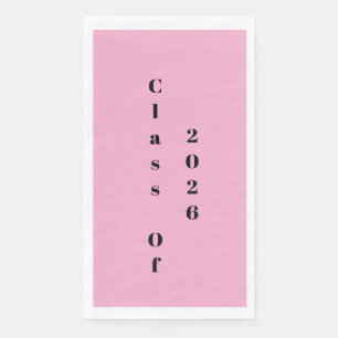 Graduation Party Class Of 2026 Pink Black Napkin