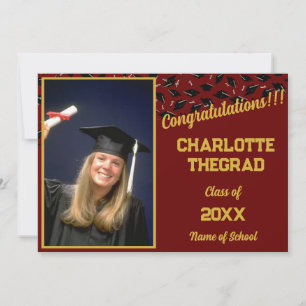 Graduation Party Congratulations Personalise Photo Invitation