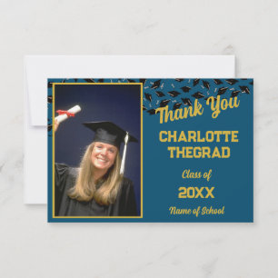 Graduation Party Congratulations Personalise Photo Thank You Card