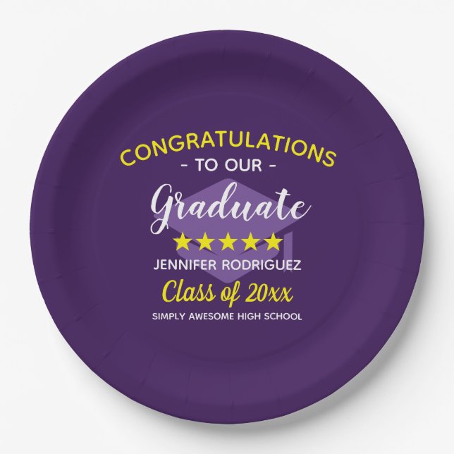 Graduation Party Congratulations To Our Graduate Paper Plate (Front)