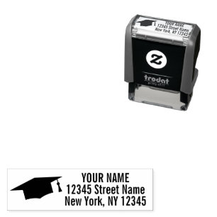Graduation party custom return address labels self-inking stamp