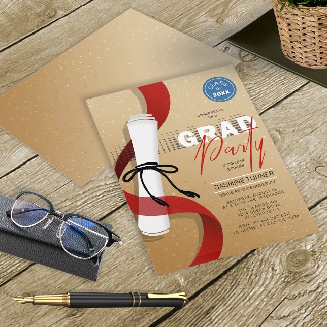 Graduation Party Diploma Scroll ID891 Invitation (Creator Uploaded)