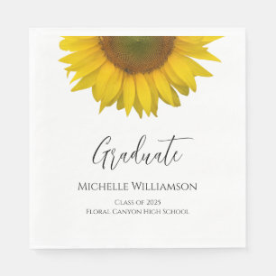 Graduation Party Elegant Sunflower Napkin