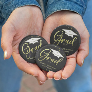 Graduation Party Favour Custom Script 6 Cm Round Badge