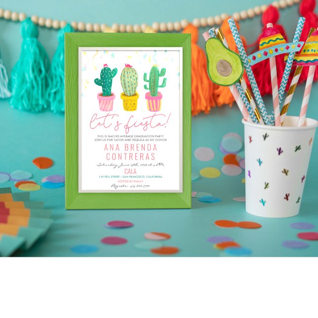 Graduation Party Fiesta Cactus Invitation (Creator Uploaded)