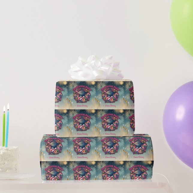 Graduation Party Floral Party Wrapping Paper (Party Gifts)