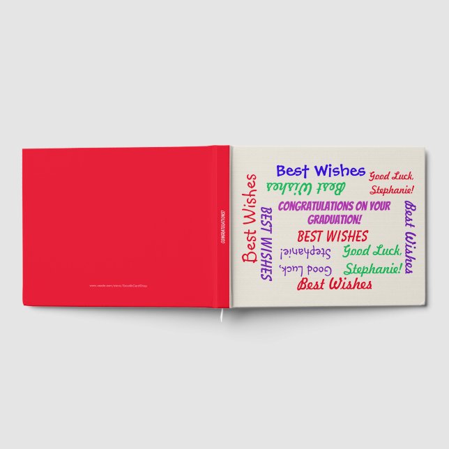 Graduation Party Fun Colourful Name Guest Book (Full)