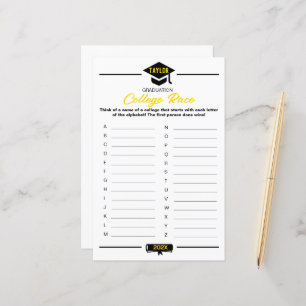 Graduation Party Game - College Race