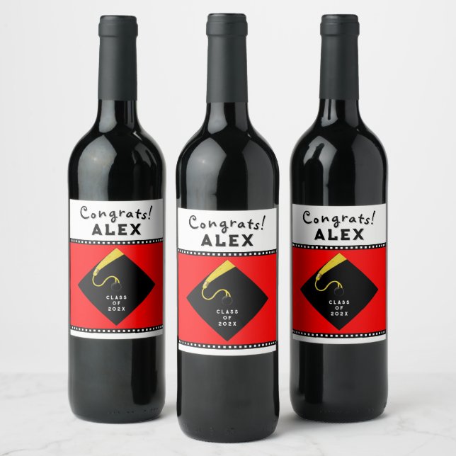 Graduation Party Gift Wine Label (Bottles)