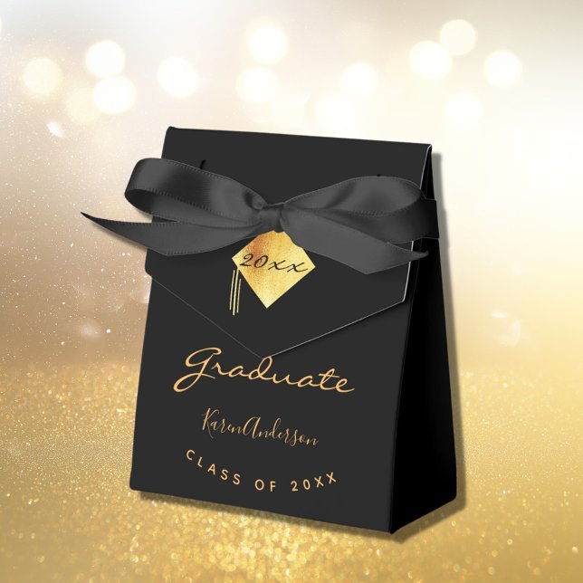 Graduation party graduate black gold favour box (Creator Uploaded)