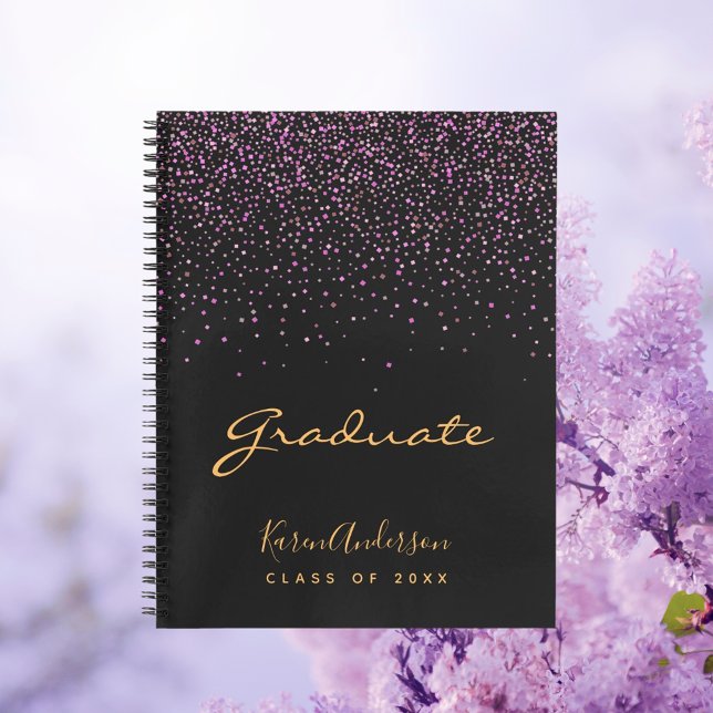 Graduation party graduate black purple notebook (Creator Uploaded)