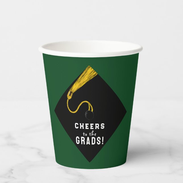 Graduation Party Green Paper Cups (Front)