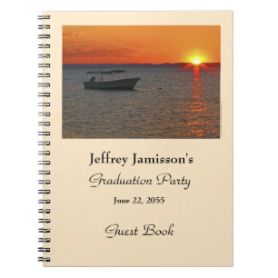Graduation Party Guest Book, Fishing Boat Notebook