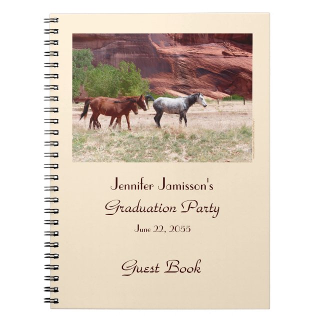 Graduation Party Guest Book, Horses in Canyon Notebook (Front)