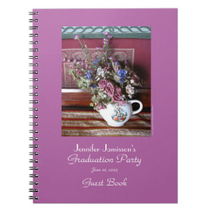 Graduation Party Guest Book, Vintage Teapot Notebook