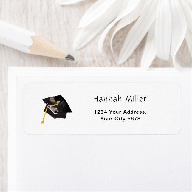 Graduation Party Happy Hat Address Return Address Label (Insitu)