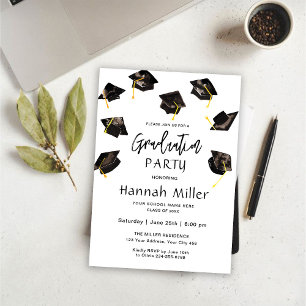 Graduation Party Happy Hats Invitation
