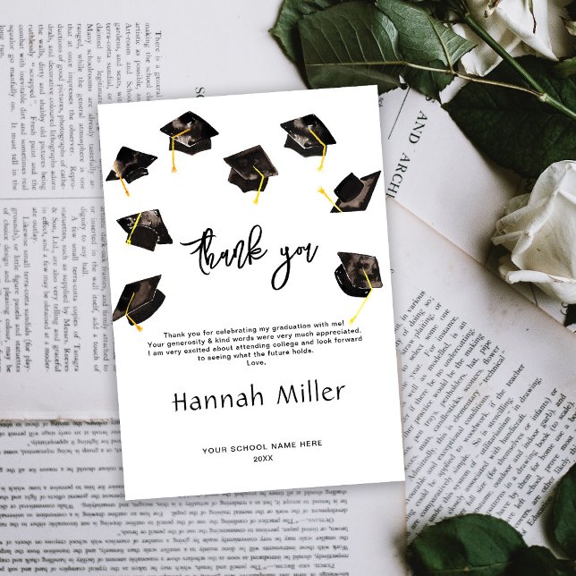 Graduation Party Happy Hats Thank You Card (Creator Uploaded)